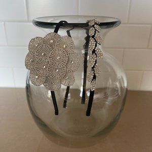 Set of two bridal / formal evening headbands